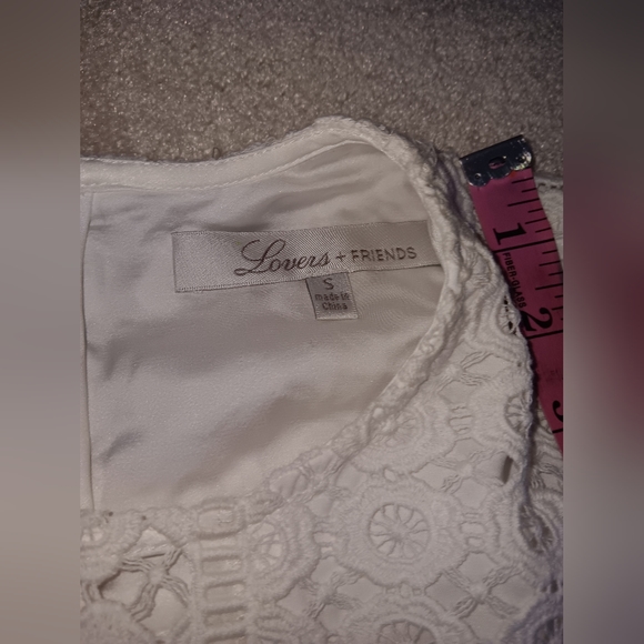 Lovers + Friends ~ Lace Crochet Sheer Long Sleeve Top – White, Size S - Picture 4 of 13